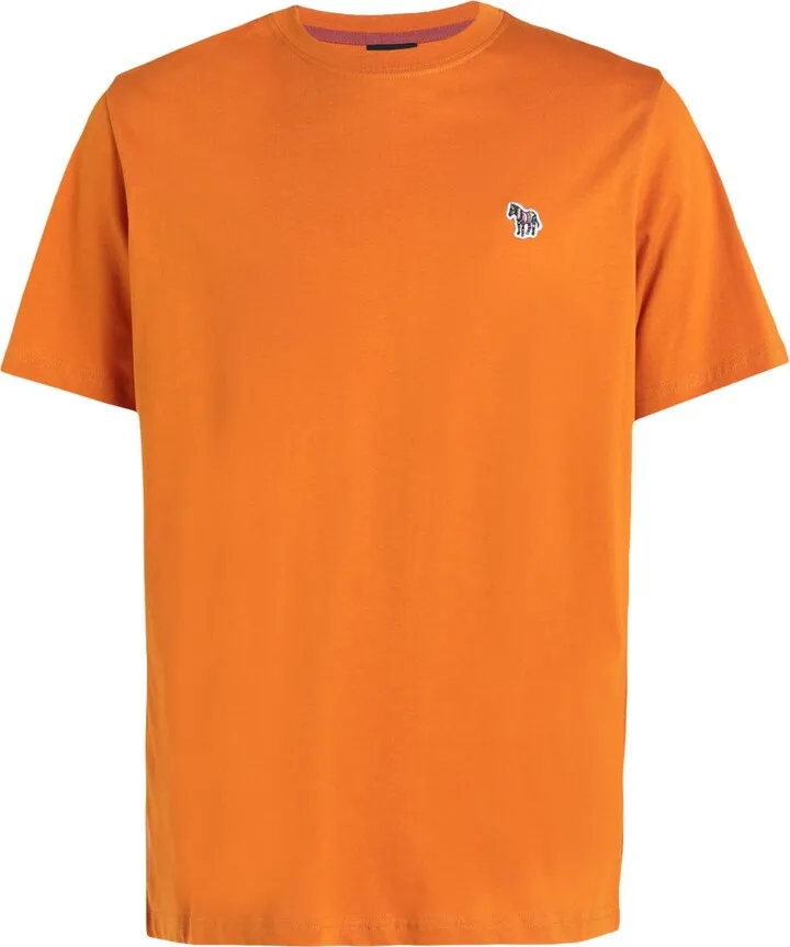 Mens Ss Reg Fit Tshirt Zebra Badge T-shirt Orange