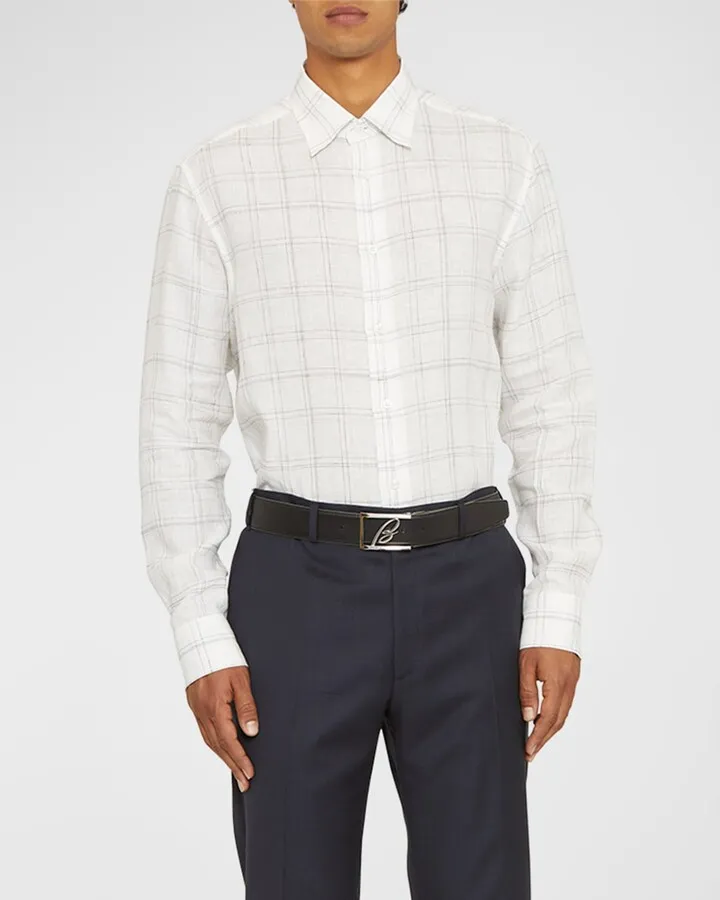 Men's Plaid Cotton Sport Shirt