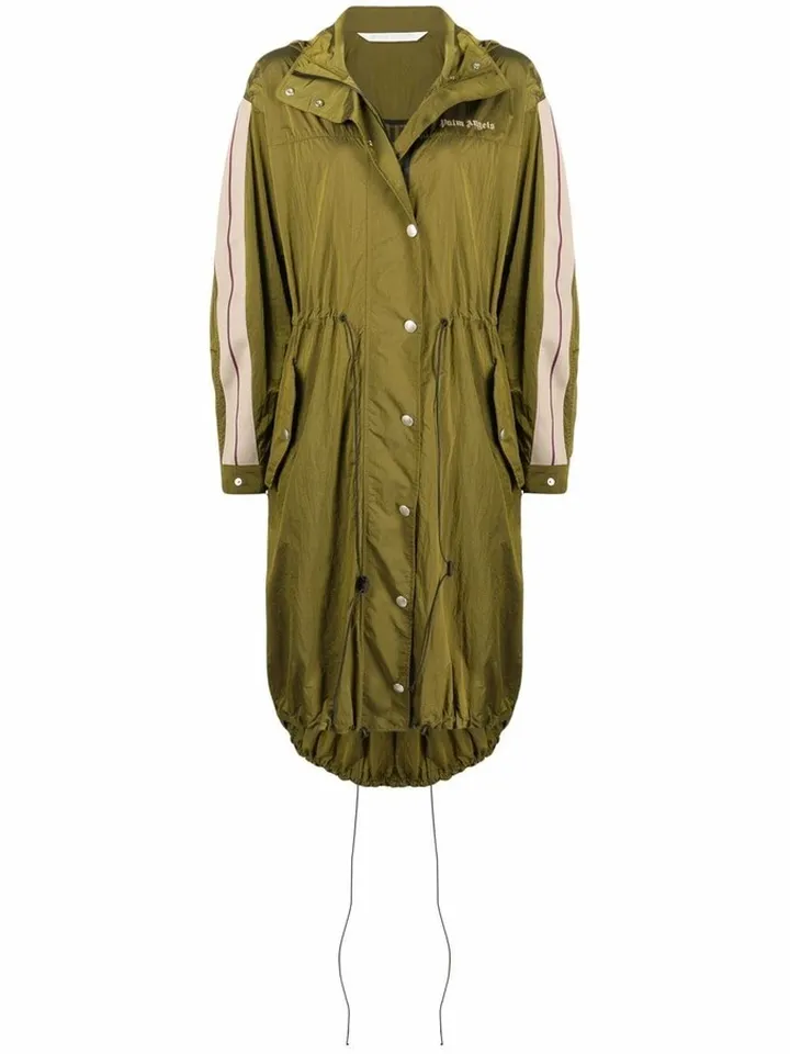 Side-Stripe Hooded Coat
