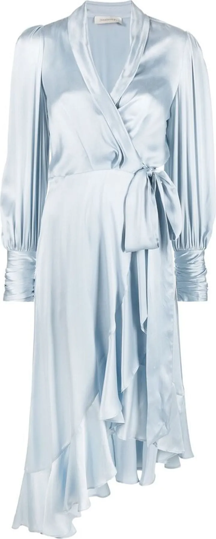 Ruffle-Trim Silk Dress