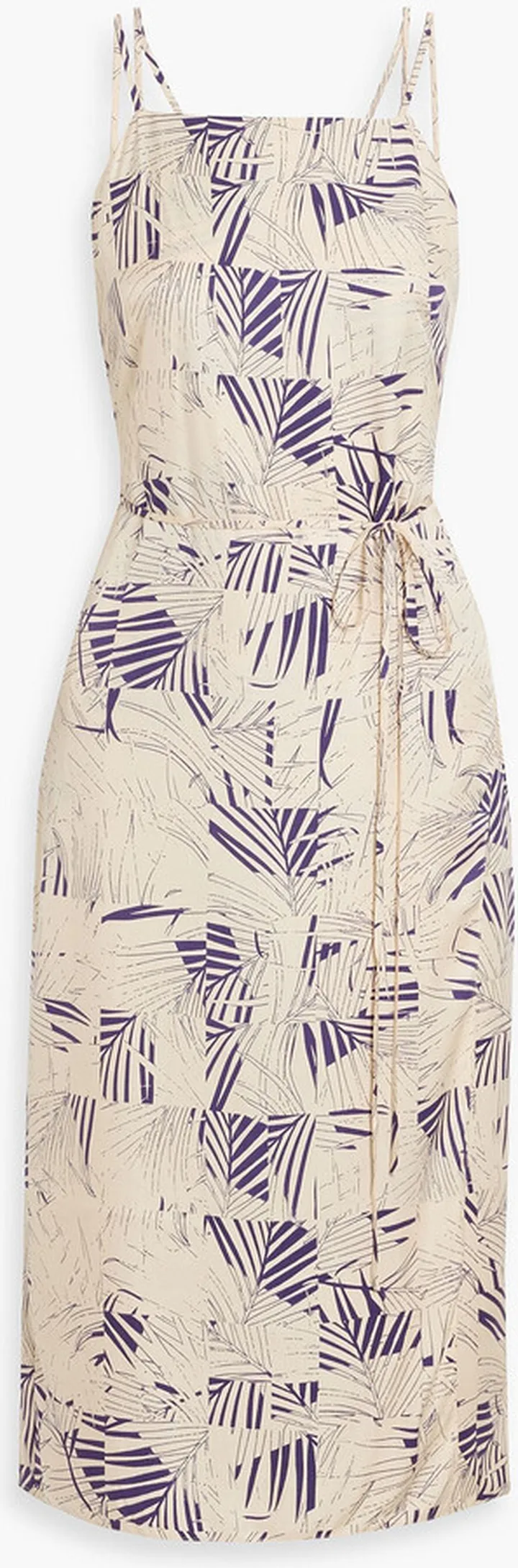 Carris wrap-effect printed twill midi dress