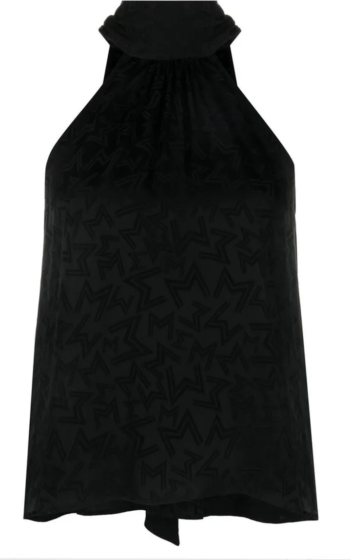 Star-Print Halterneck Blouse