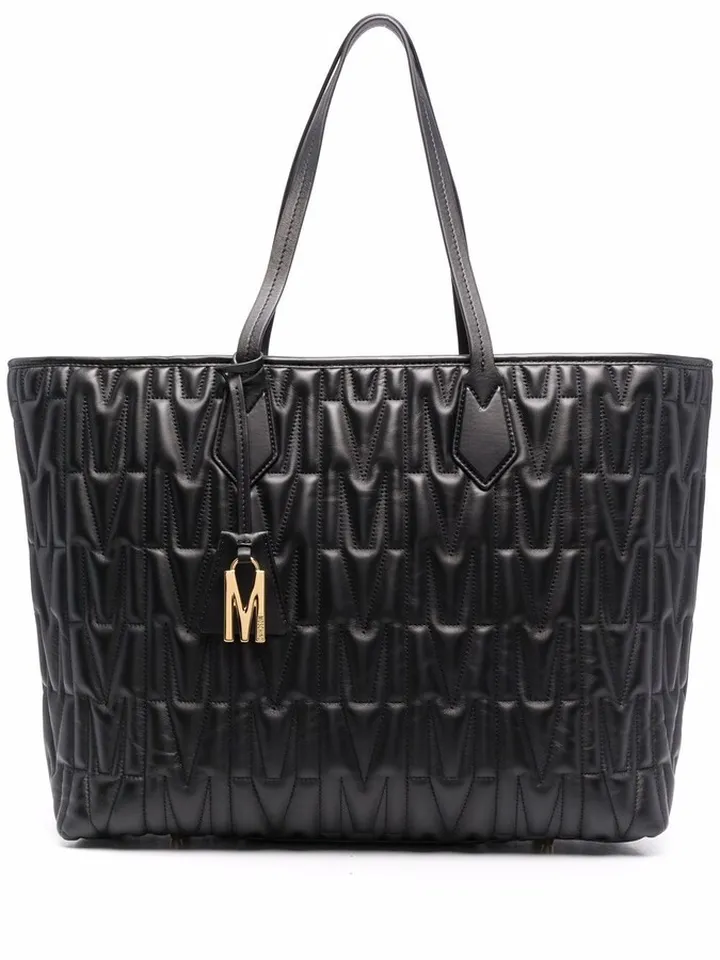 Monogrammed Quilted-Leather Tote Bag