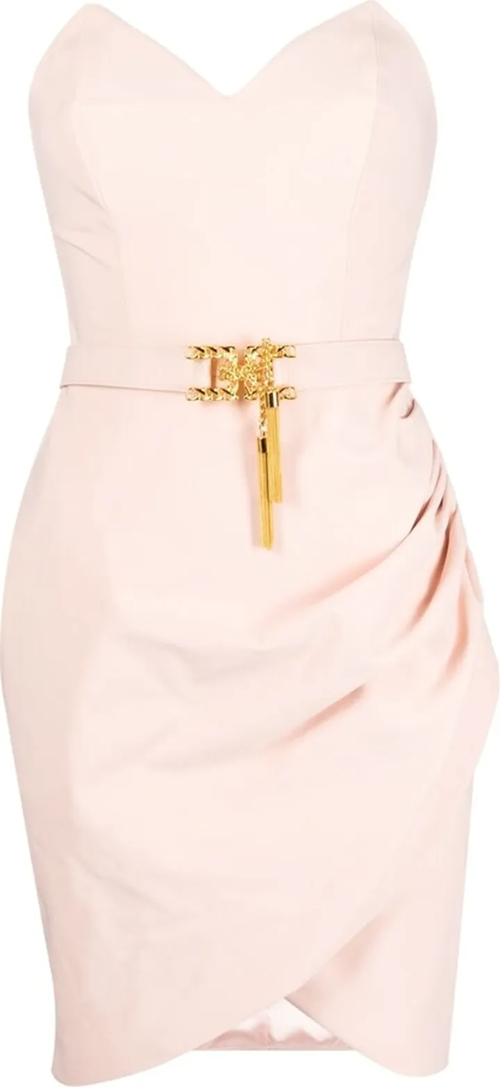 Bustier-Top Draped Dress
