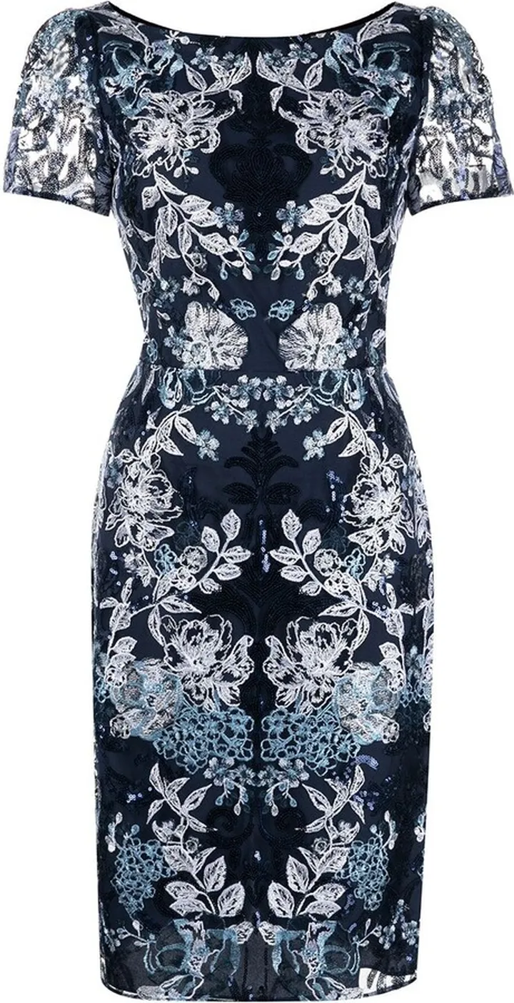 Floral-Embroidered Mini Dress