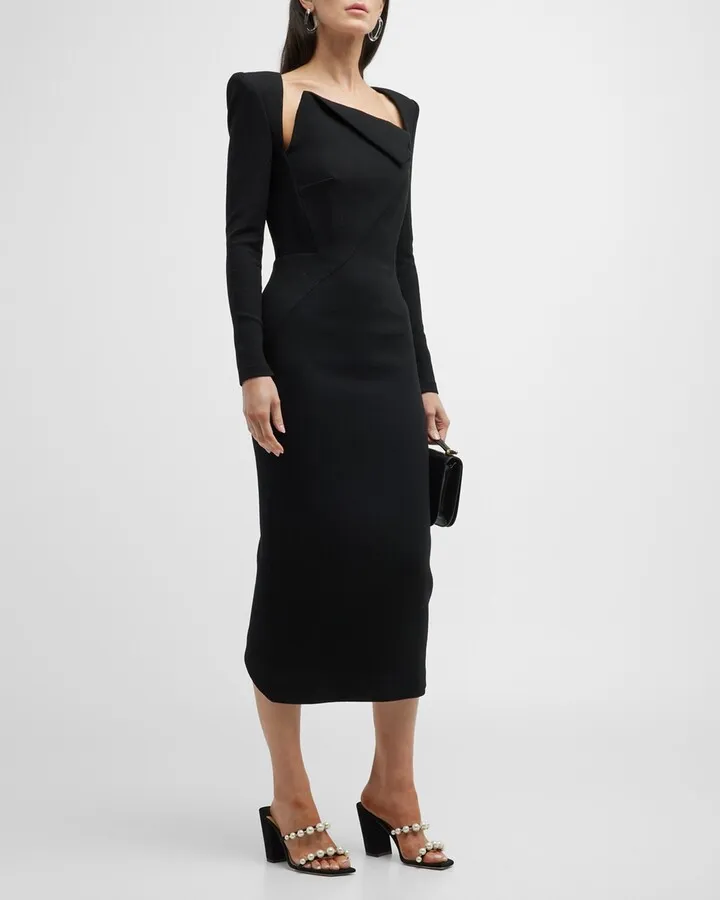Asymmetric Midi Dress