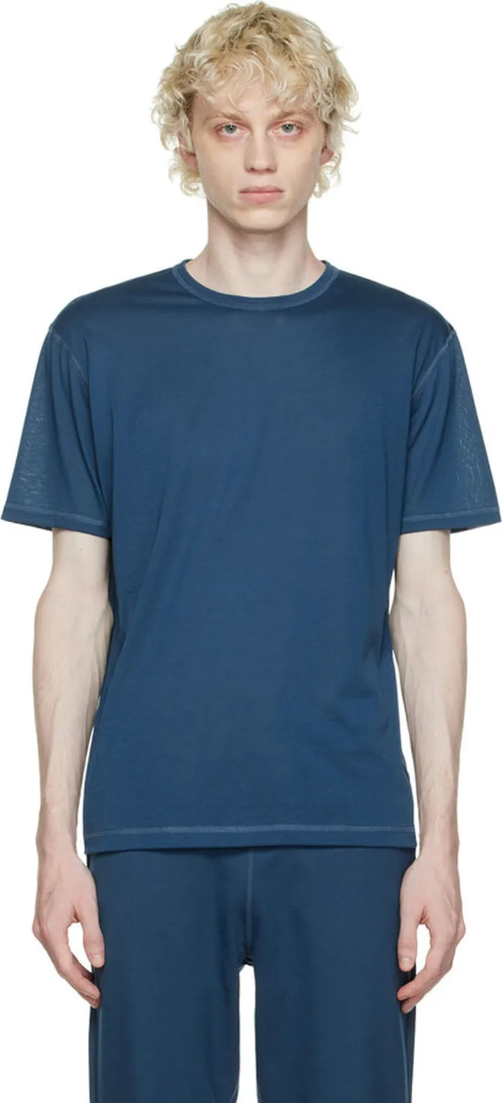 Sunspel Blue Dri-Release T-Shirt