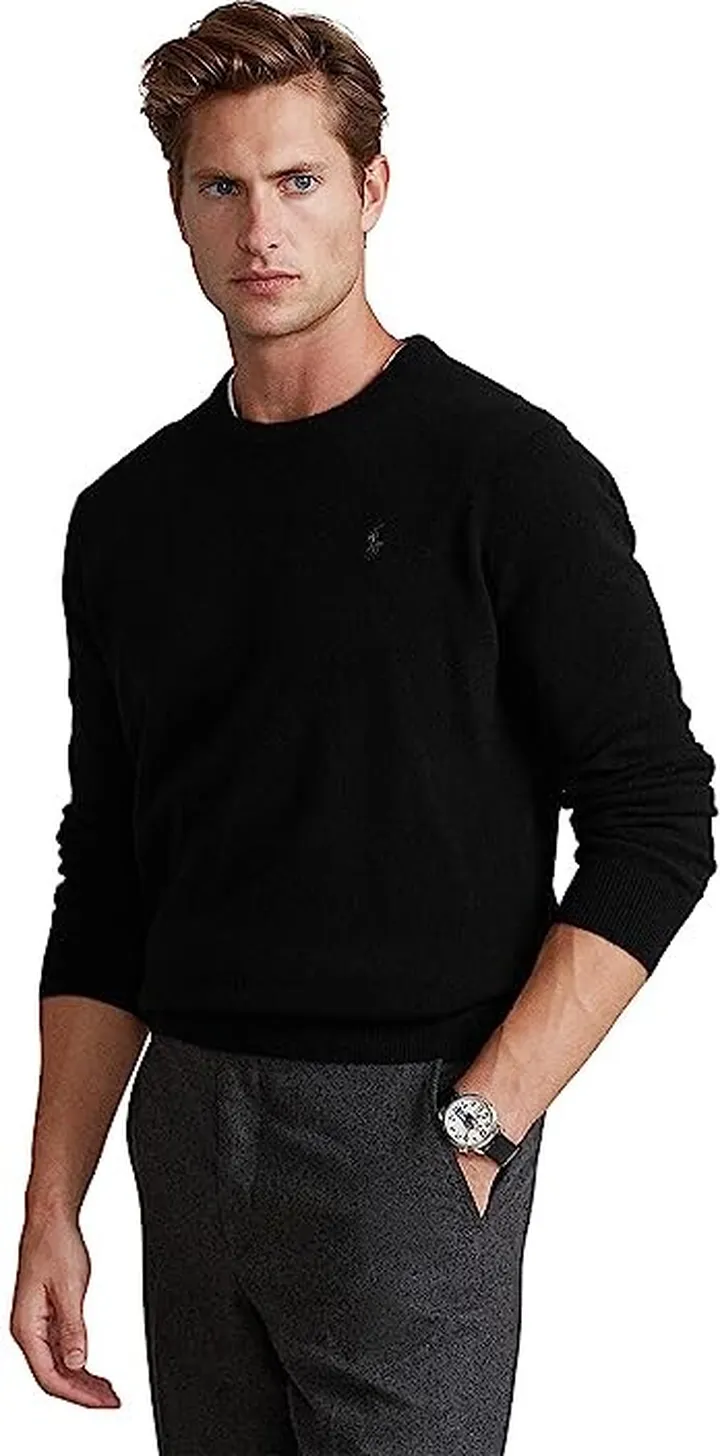 Polo Ralph Lauren Washable Cashmere Sweater (Polo Black) Men's Clothing