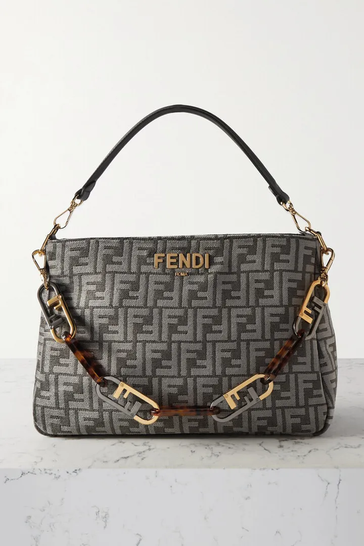 Fendi - O'lock Logo-jacquard Chenille Tote - Gray