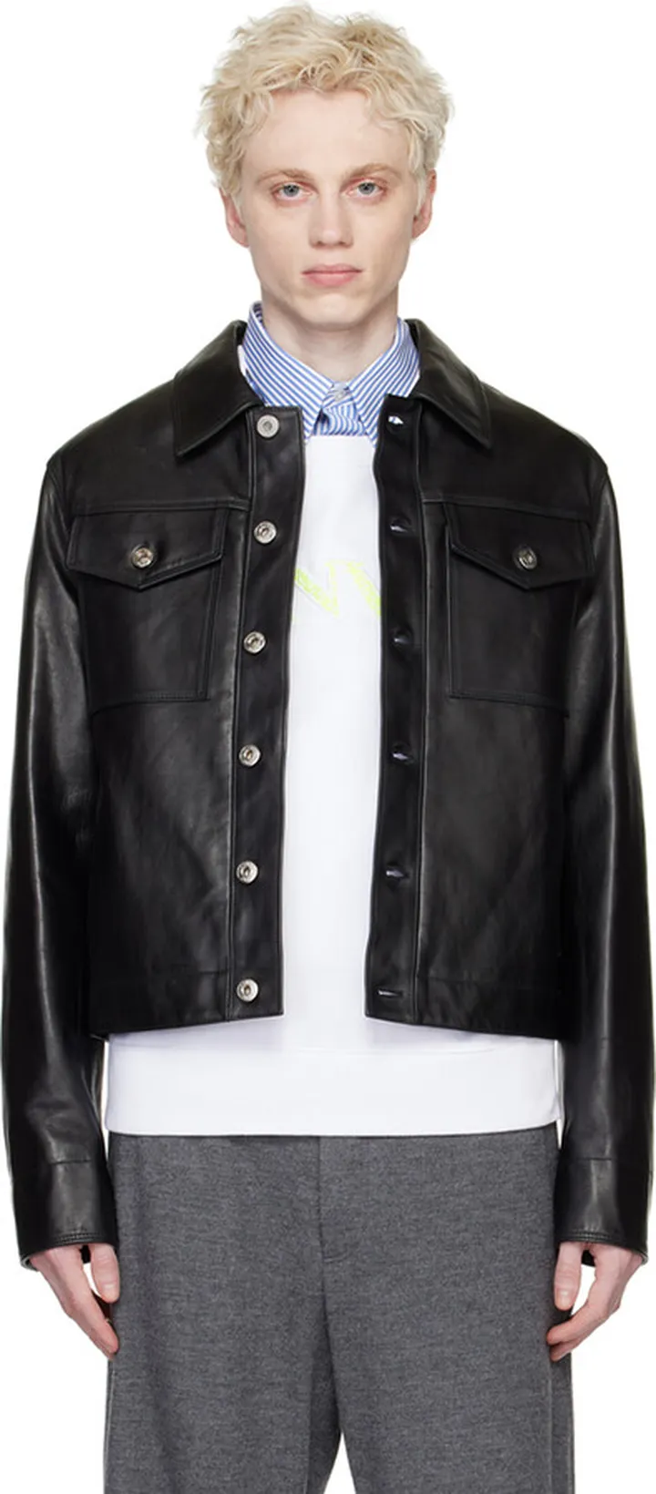 Lanvin Black Essential Leather Jacket