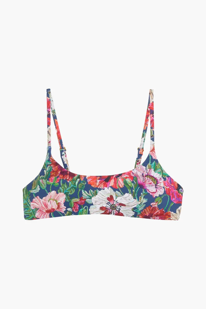Sarita floral-print bikini top