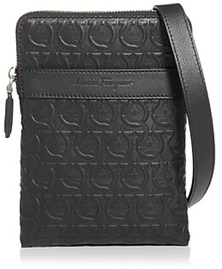 Salvatore Ferragamo Gancini Embossed Leather Travel Pouch