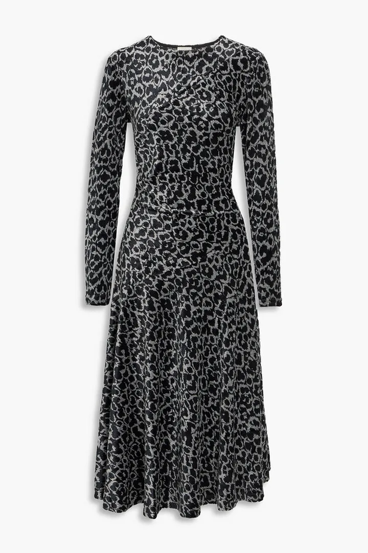 Isabellis metallic velvet-jacquard midi dress