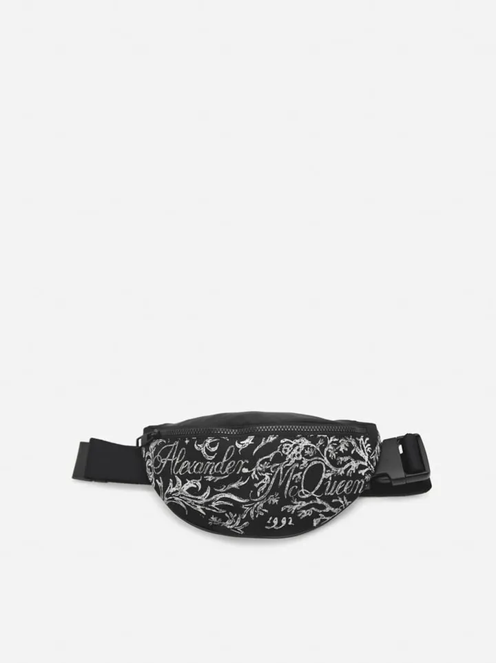 Waist Bag In Technical Fabric With All-over Contrasting Print