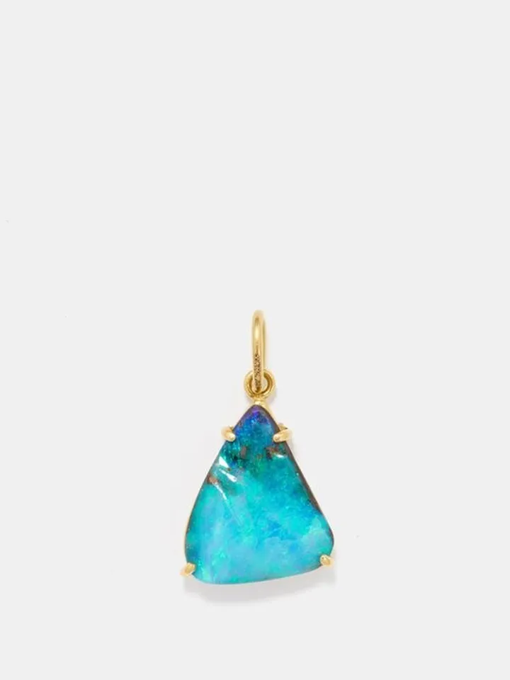 Boulder Opal & 18kt Gold Charm