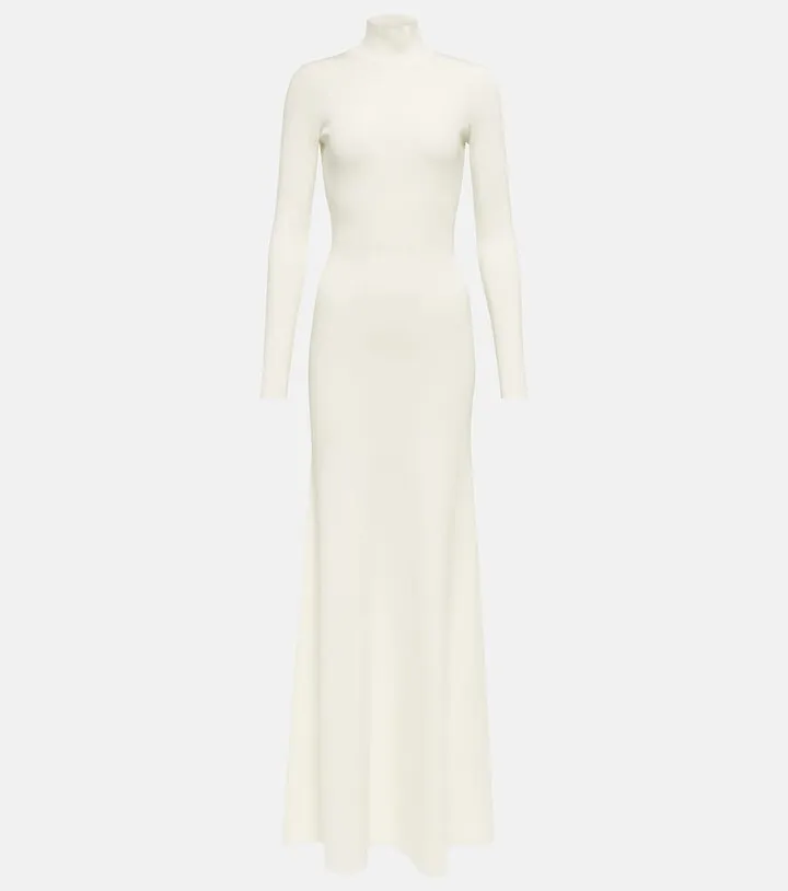 Knitted turtleneck maxi dress