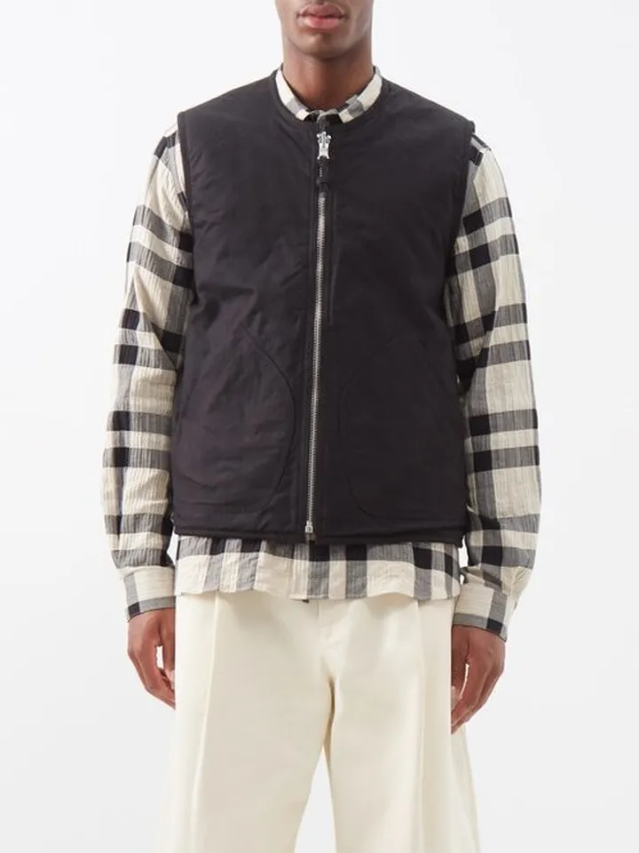 Wyatt Reversible Waxed-cotton Gilet