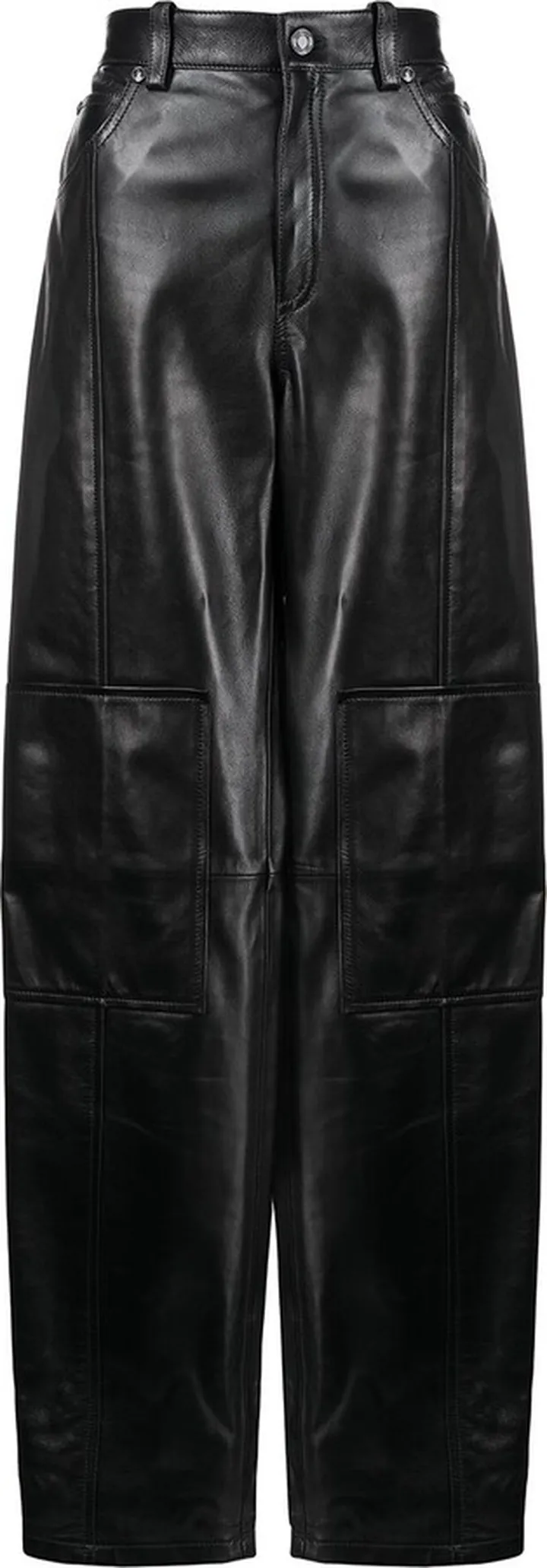 Straight-Leg Leather Trousers