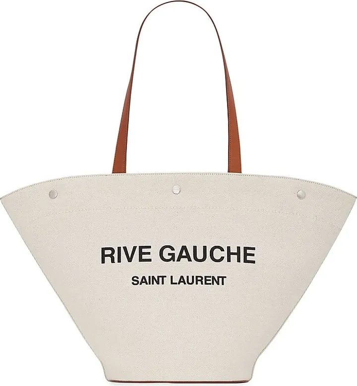 Rive Gauche Tote Bag in Canvas and Vintage Leather