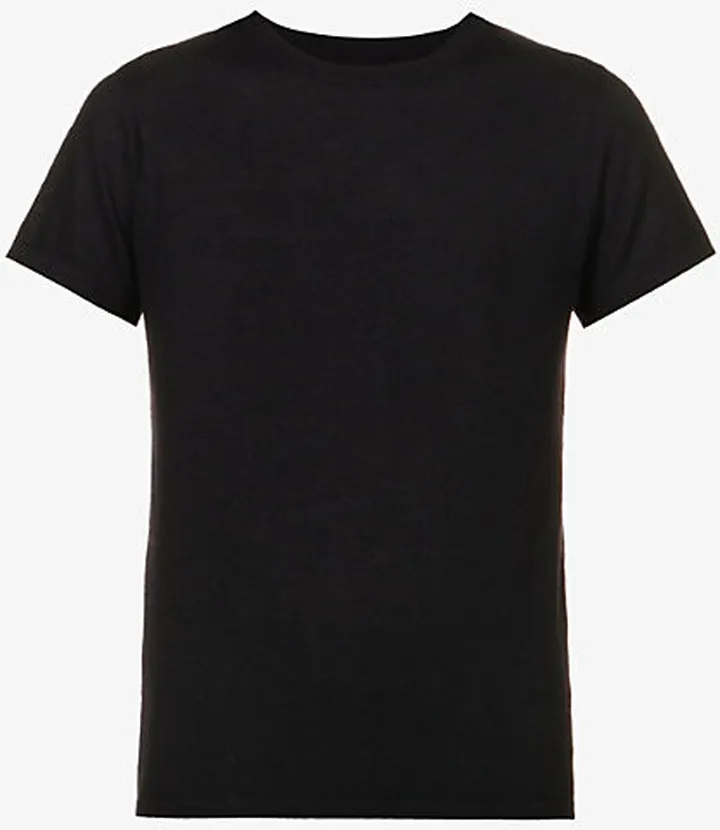 Womens Black Perfect Brushed Cashmere Knitted T-shirt