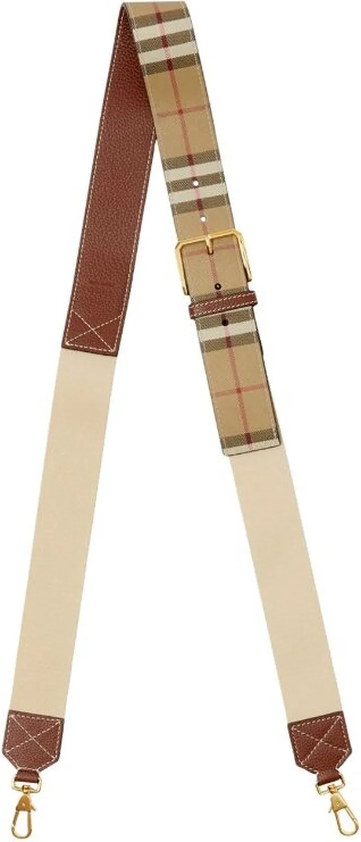 Burberry Check And Leather Bag Strap