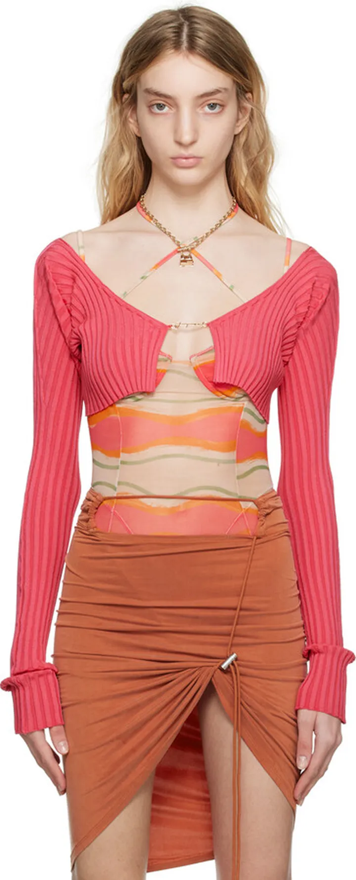 Jacquemus Pink 'La Maille Pralù' Cardigan
