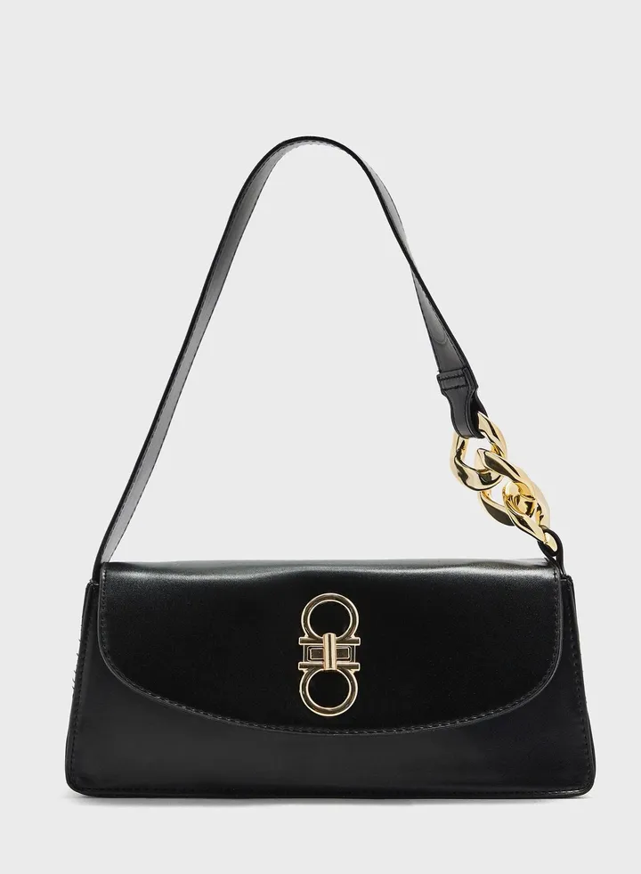 Minimalist Flap Baguette Bag