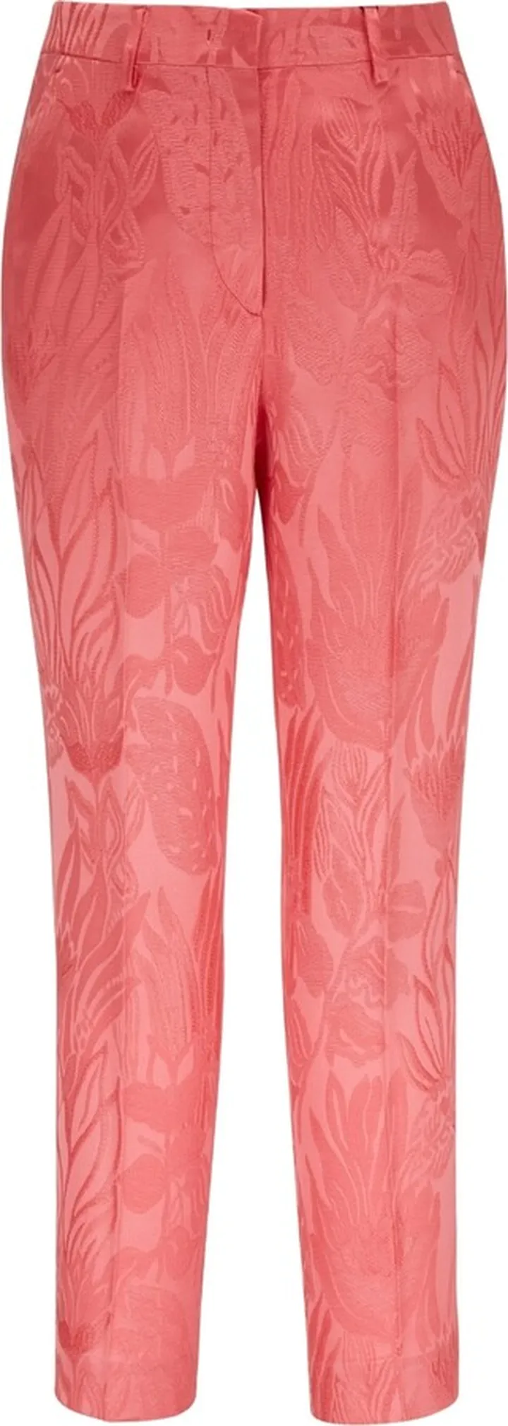 Floral-Embroidered Cropped Trousers