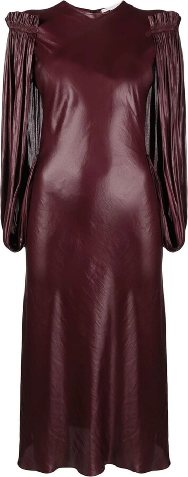Draped-Sleeve Midi Dress