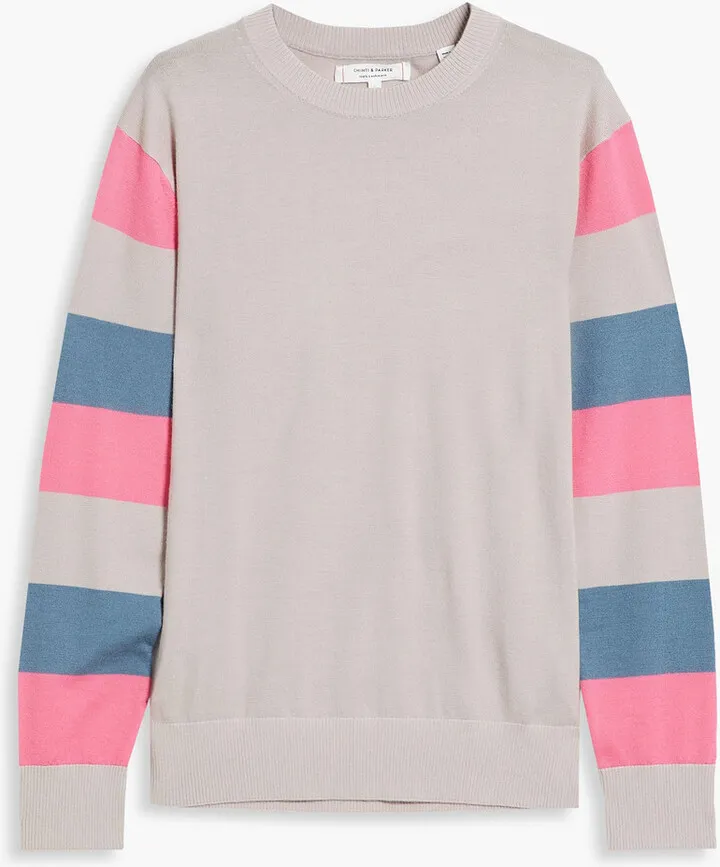 Color-block cashmere sweater