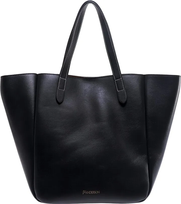Black Shoulder Bag from J.W. Anderson Leather shoulder bag with logo print