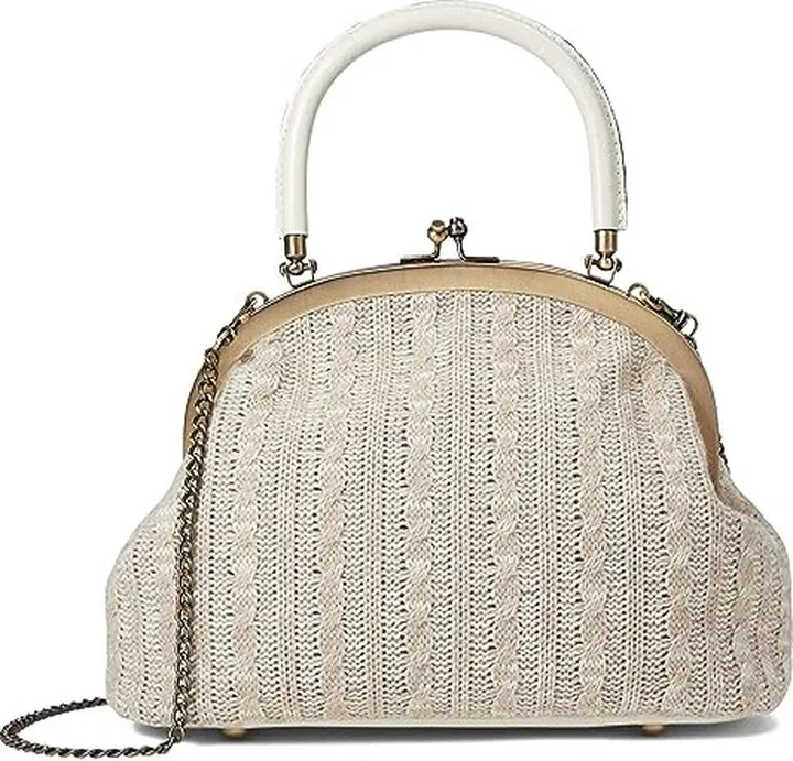 Patricia Nash Willow Top-Handle Frame Bag (Beige) Handbags