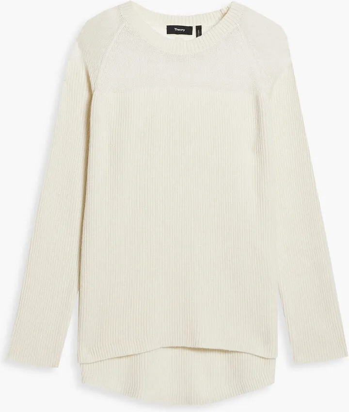Karenia paneled ribbed cashmere sweater