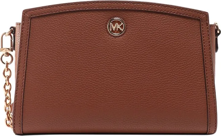 Brown Chantal Shoulder Bag from MICHAEL Michael Kors Leather shoulder bag with metal monogram