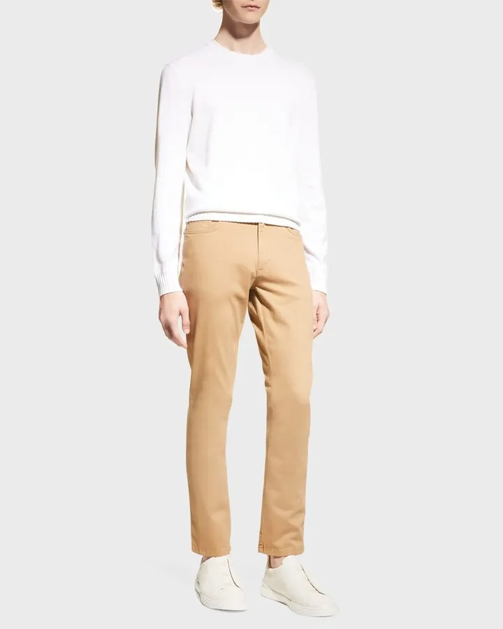 Men's Cotton-Stretch 5-Pocket Pants