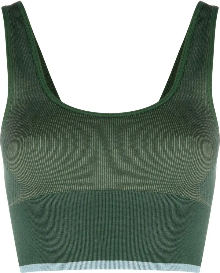Green SeamlessRib Sports Bra