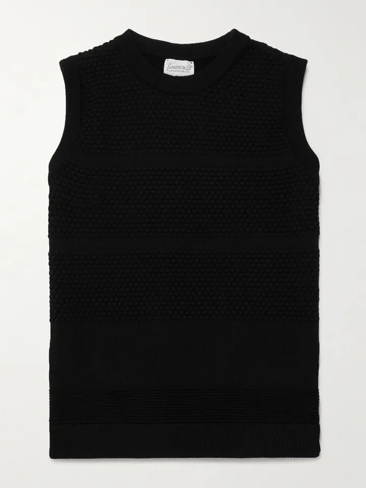 Angler Honeycomb-Knit Virgin Wool Sweater Vest