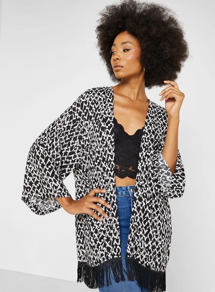 Balloon Sleeve Front Open Top