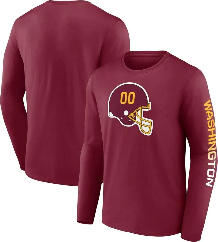 Men's Fanatics Branded Burgundy Washington Football Team Clear Sign Long Sleeve T-shirt