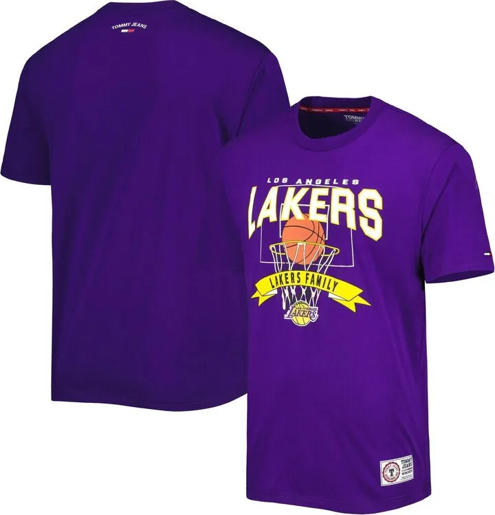 Men's Tommy Jeans Purple Los Angeles Lakers Tim Backboard T-shirt