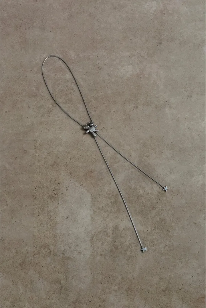 Bolo Necklace - Aged Silver