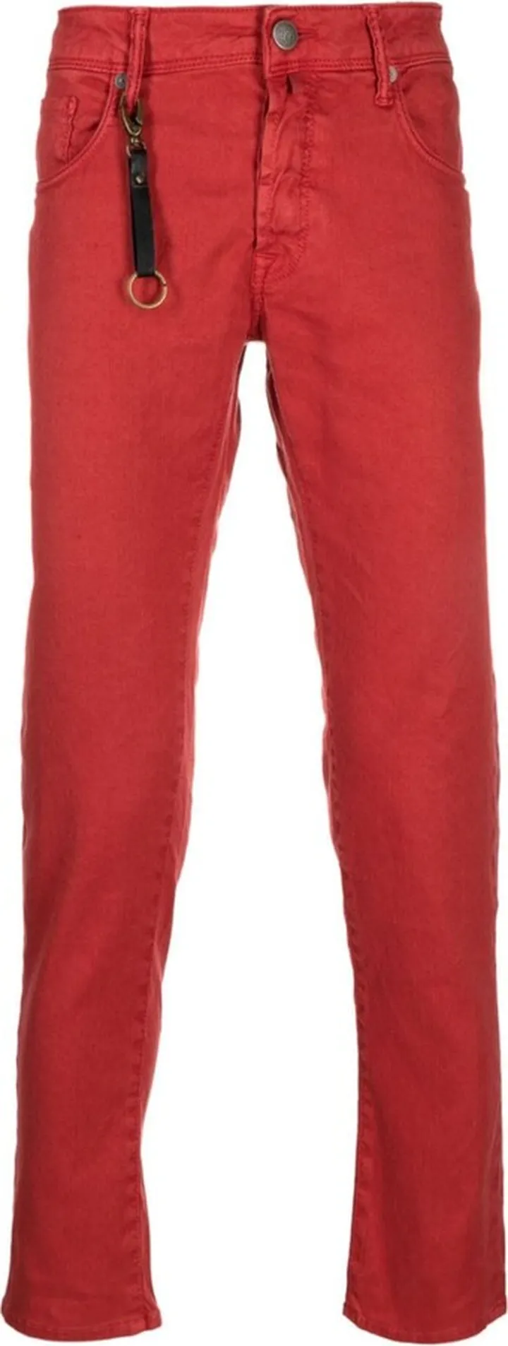 Mid-Rise Slim-Fit Cotton Trousers