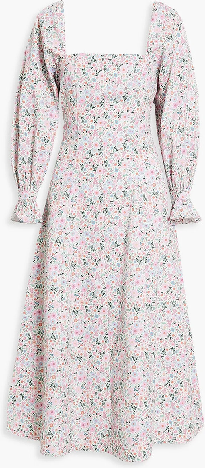 Willow floral-print twill midi dress