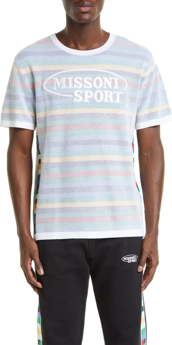 Logo Stripe Cotton T-Shirt