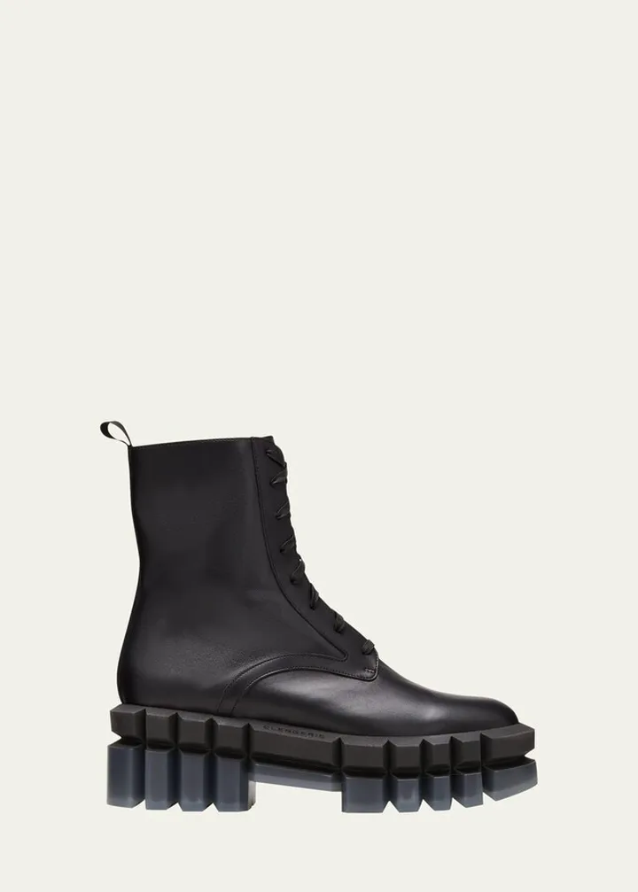 Gotty Calfskin Lug-Sole Combat Boots
