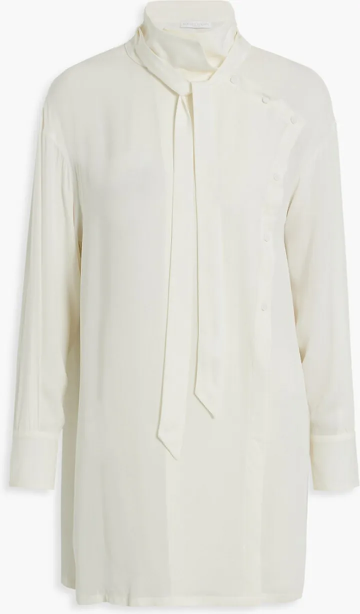 Silk-blend crepe blouse