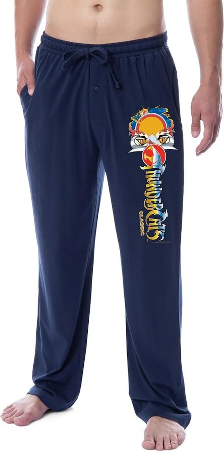 Thundercats Mens' Classic Show Title Logo Character Sleep Pajama Pants (Small) Blue