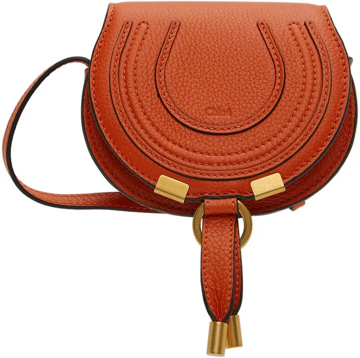 Chloé Orange Nano Marcie Saddle Bag