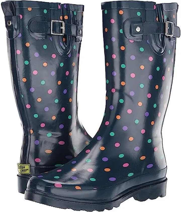 Western Chief Simple Dot Rain Boot (Navy) Women's Rain Boots