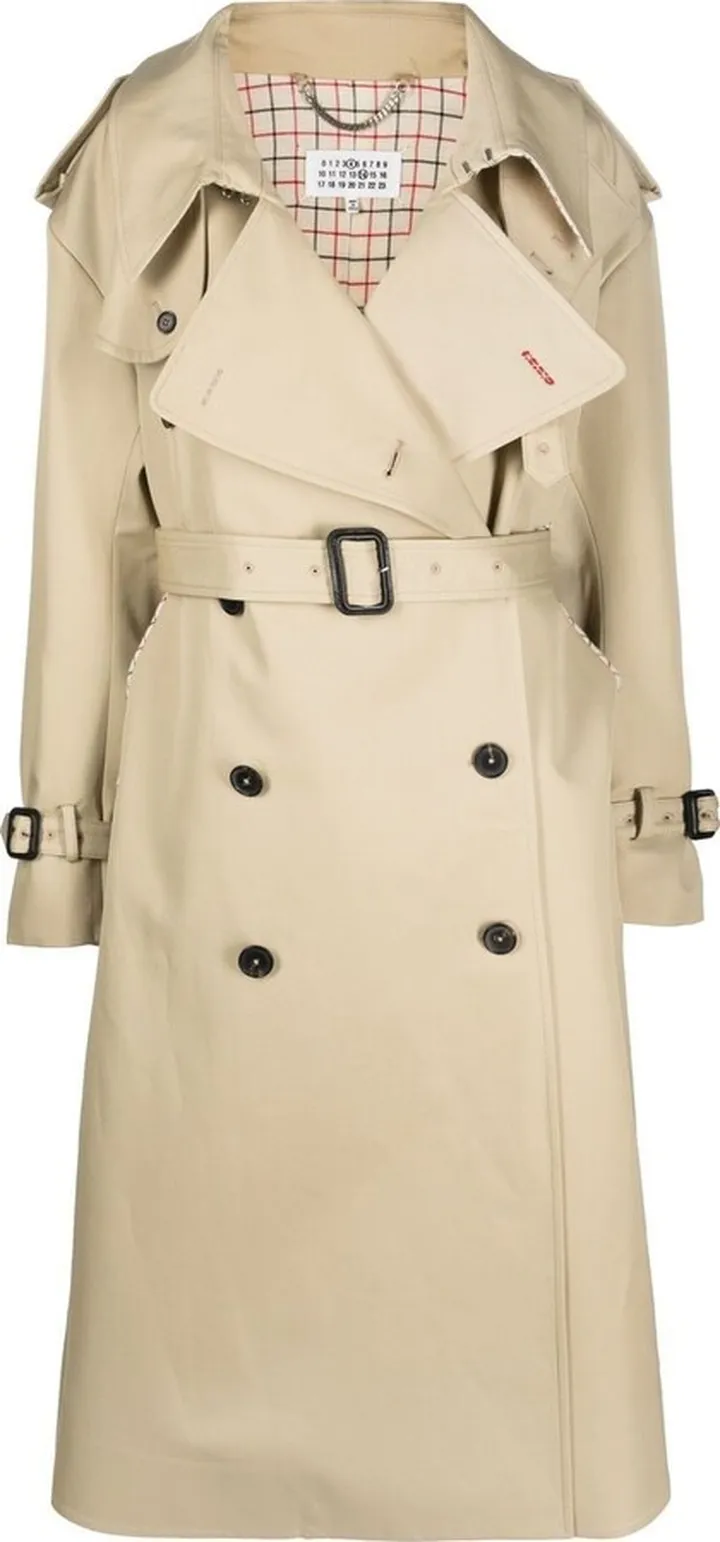 Belted-Waistband Trench Coat